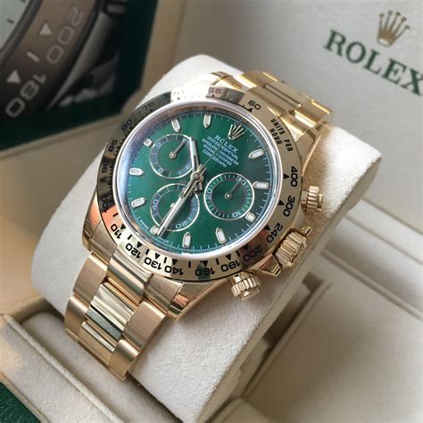 rolex daytona green gold price|daytona men's rolex solid gold.